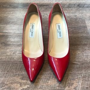 Jimmy Choo red patent leather heels